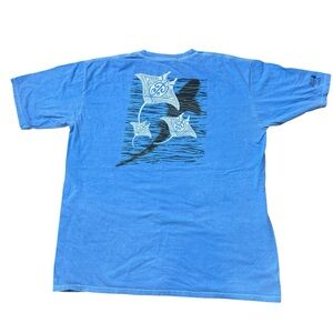 Crazy Shirts Blue Hawaiian Dyed Graphic Men's T-Shirt Stingray Size XXL